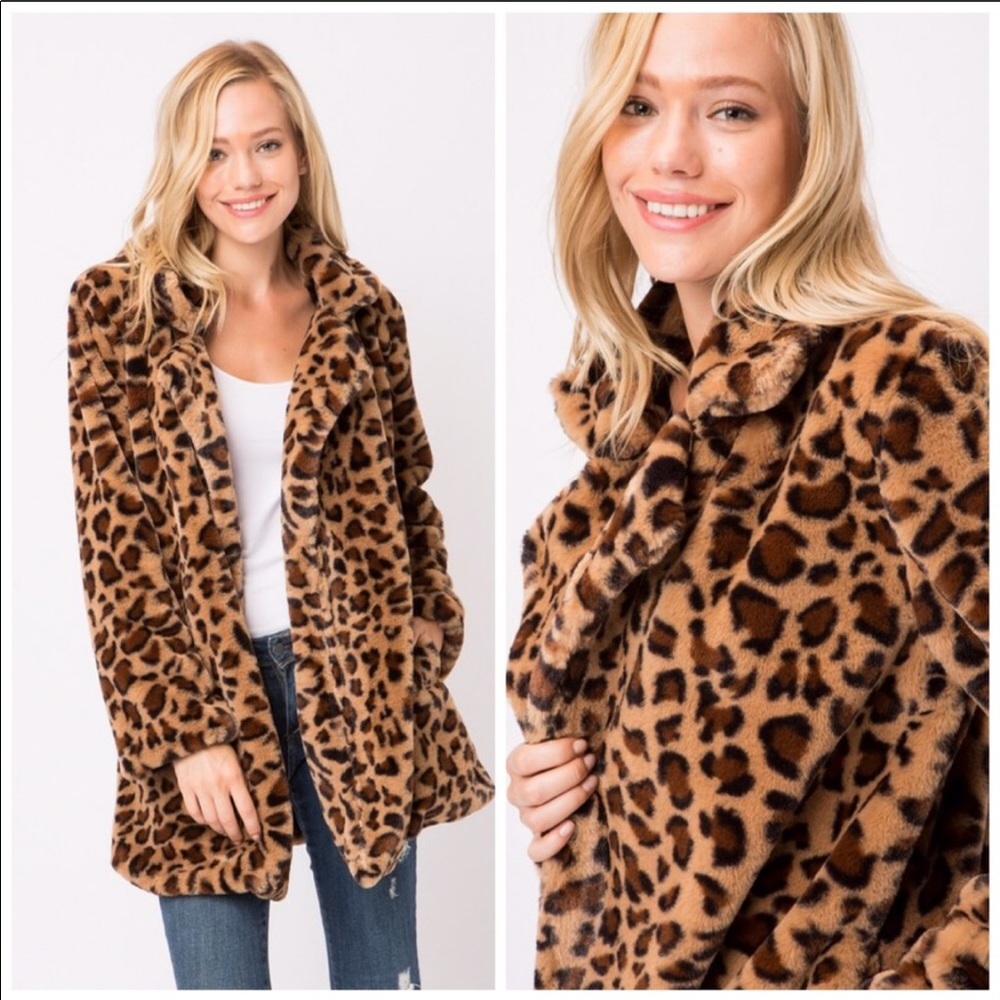 🛍 LAST 1! Leopard Print Faux Fur Teddy Coat! - Picture 5 of 7